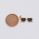 18K Gold PVD sunglasses dark shades 6x18mm beach charm summer - Tarnish Resistant