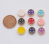 18K Gold PVD 10mm enamel heart smile face bead, emoji bead, happy face, gold cute spacer bead, , | b-603~b-612 - Tarnish Resistant