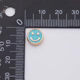 18K Gold PVD 10mm enamel heart smile face bead, emoji bead, happy face, gold cute spacer bead, , | b-603~b-612 - Tarnish Resistant