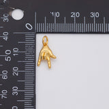 18K Gold PVD Peace sign rock h sign language charm - Tarnish Resistant