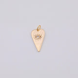 18K Gold PVD Evil eye heart charm - Tarnish Resistant