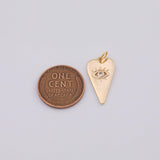 18K Gold PVD Evil eye heart charm - Tarnish Resistant