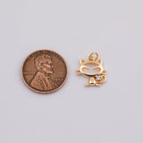 18K Gold PVD Cat charm - Tarnish Resistant