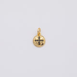 18K Gold pvd Black Cross charm - Tarnish Resistant