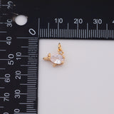 18K Gold PVD Whale fish charm - Tarnish Resistant