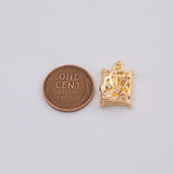 18K Gold PVD Rectangle freem charm - Tarnish Resistant