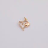 18K Gold PVD Heart charm - Tarnish Resistant