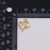 18K Gold PVD Heart charm - Tarnish Resistant