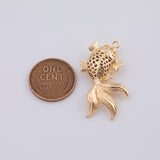 18K Gold PVD Goldfish Koi Gold Fish charm - Tarnish Resistant