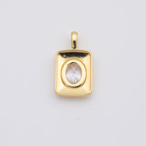 18K Gold PVD Crystal pendant charm - Tarnish Resistant