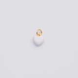 18K Gold pvd White enamel heart charm - Tarnish Resistant