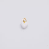 18K Gold PVD White enamel heart charm - Tarnish Resistant