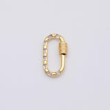 18K Gold PVD Carabiner screw clasp charm - Tarnish Resistant
