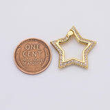 18K Gold PVD Carabiner push clasp star - Tarnish Resistant