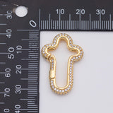18K Gold PVD Carabiner push clasp cross - Tarnish Resistant