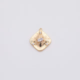 18K Gold PVD diamond charm - Tarnish Resistant