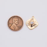 18K Gold PVD diamond charm - Tarnish Resistant