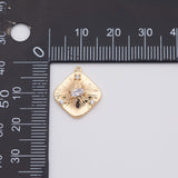 18K Gold PVD diamond charm - Tarnish Resistant