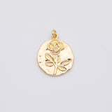 18K Gold PVD Rose flower charm - Tarnish Resistant