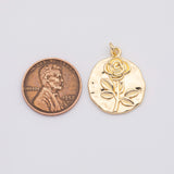 18K Gold PVD Rose flower charm - Tarnish Resistant