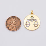 18K Gold PVD Balance scale charm libra charm - Tarnish Resistant