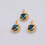 18K Gold PVD celestial planet charms 16x22mm shooting star micro d pendant | aa1180 - Tarnish Resistant