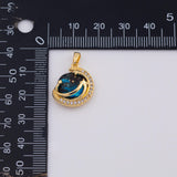 18K Gold PVD celestial planet charms 16x22mm shooting star micro d pendant | aa1180 - Tarnish Resistant