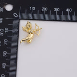 18K Gold PVD Flying Cupid 19x20mm Charm Gold Cherub Bow Arrow Angel Charm Pendant Valentine Pendant AC316 - Tarnish Resistant