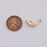 18K Gold PVD whale humpback blue whale charm 12x20mm ocean - Tarnish Resistant