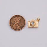 18K Gold PVD Camera Charm Polaroid Selfie 9x12mm - Tarnish Resistant