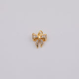 18K Gold PVD Ribbon Bow 10x11mm AG494 Round - Tarnish Resistant