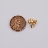 18K Gold PVD Ribbon Bow 10x11mm AG494 Round - Tarnish Resistant