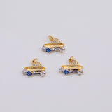 18K Gold pvd speed boat ship in water 14.8mm x 15.4mm | ag-632 - Tarnish Resistant