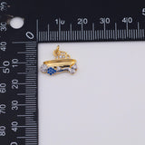 18K Gold PVD speed boat ship in water 14.8mm x 15.4mm | ag-632 - Tarnish Resistant