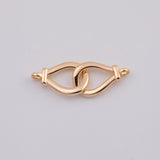 18K Gold PVD connector double link center 12x40mm total length - Tarnish Resistant