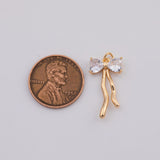 18K Gold pvd Bow ribbon charm - Tarnish Resistant