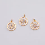 18K Gold pvd Mother of pearl Sun charm - Tarnish Resistant