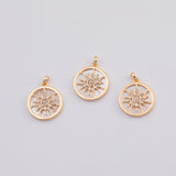 18K Gold PVD Mother of pearl Sun charm - Tarnish Resistant