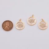 18K Gold PVD Mother of pearl Sun charm - Tarnish Resistant