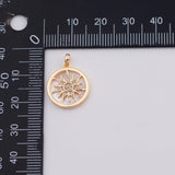 18K Gold PVD Mother of pearl Sun charm - Tarnish Resistant