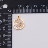 18K Gold PVD Mother of pearl Sun charm - Tarnish Resistant