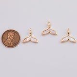 18K Gold PVD Whale Tail Dolpin Tail charm - Tarnish Resistant