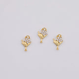 18K Gold pvd Drink cup martini wine glass charm - Tarnish Resistant