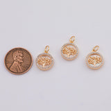 18K Gold PVD Tree of Life Mother of Pearl charm - Tarnish Resistant