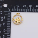 18K Gold PVD Angel Cupid Mother of Pearl charm - Tarnish Resistant