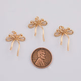 18K Gold PVD Bow Ribbon charm - Tarnish Resistant