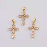 18K Gold PVD Cross charm - Tarnish Resistant