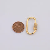 18K Gold PVD Carabiner screw clasp - Tarnish Resistant