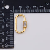 18K Gold PVD Carabiner screw clasp - Tarnish Resistant