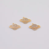 18K Gold PVD Planet Saturn charm - Tarnish Resistant